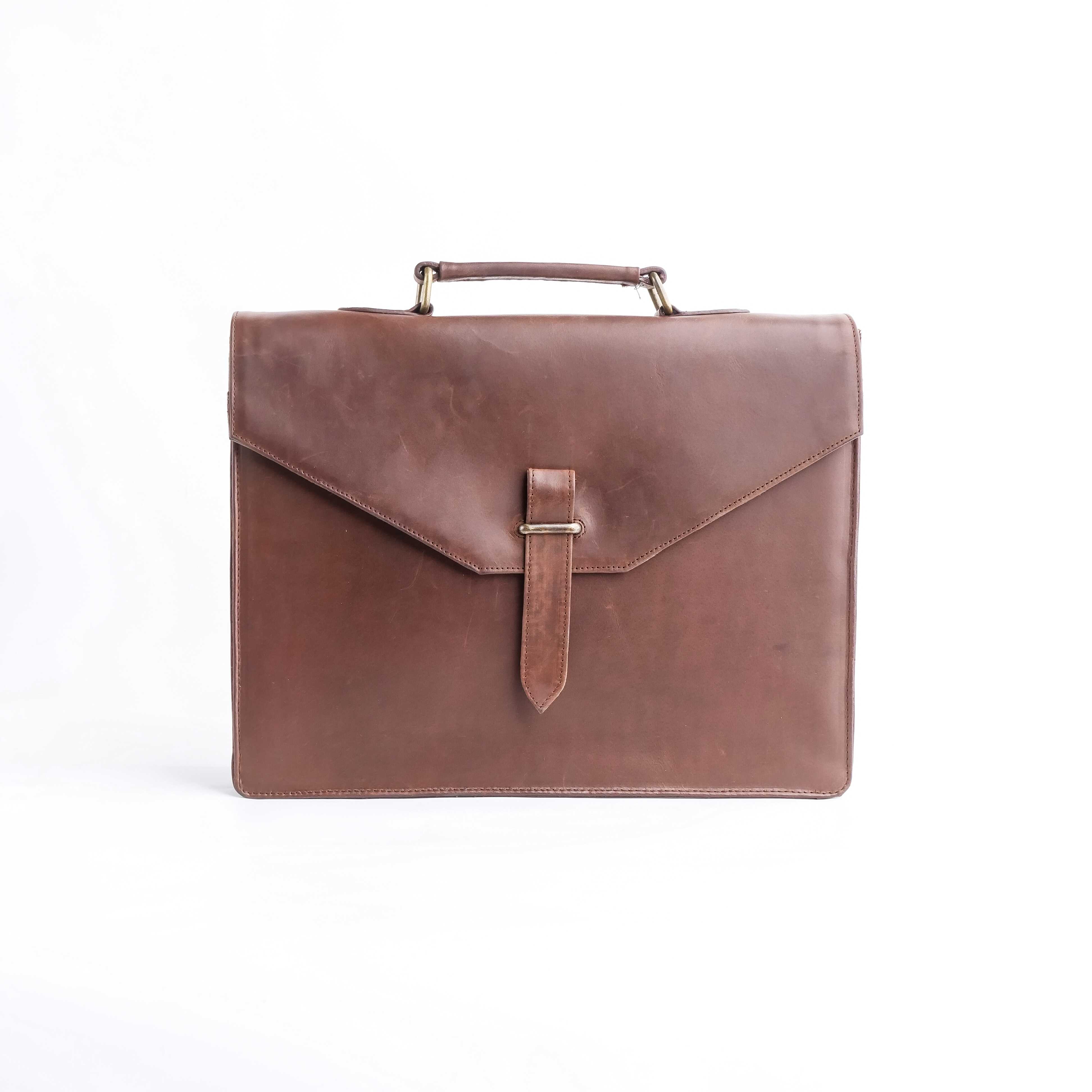 The Corporate Pure Tan Brown Leather Bag