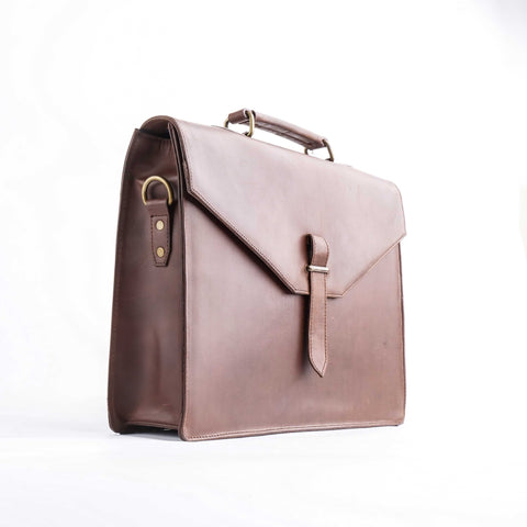 The Corporate Pure Tan Brown Leather Bag