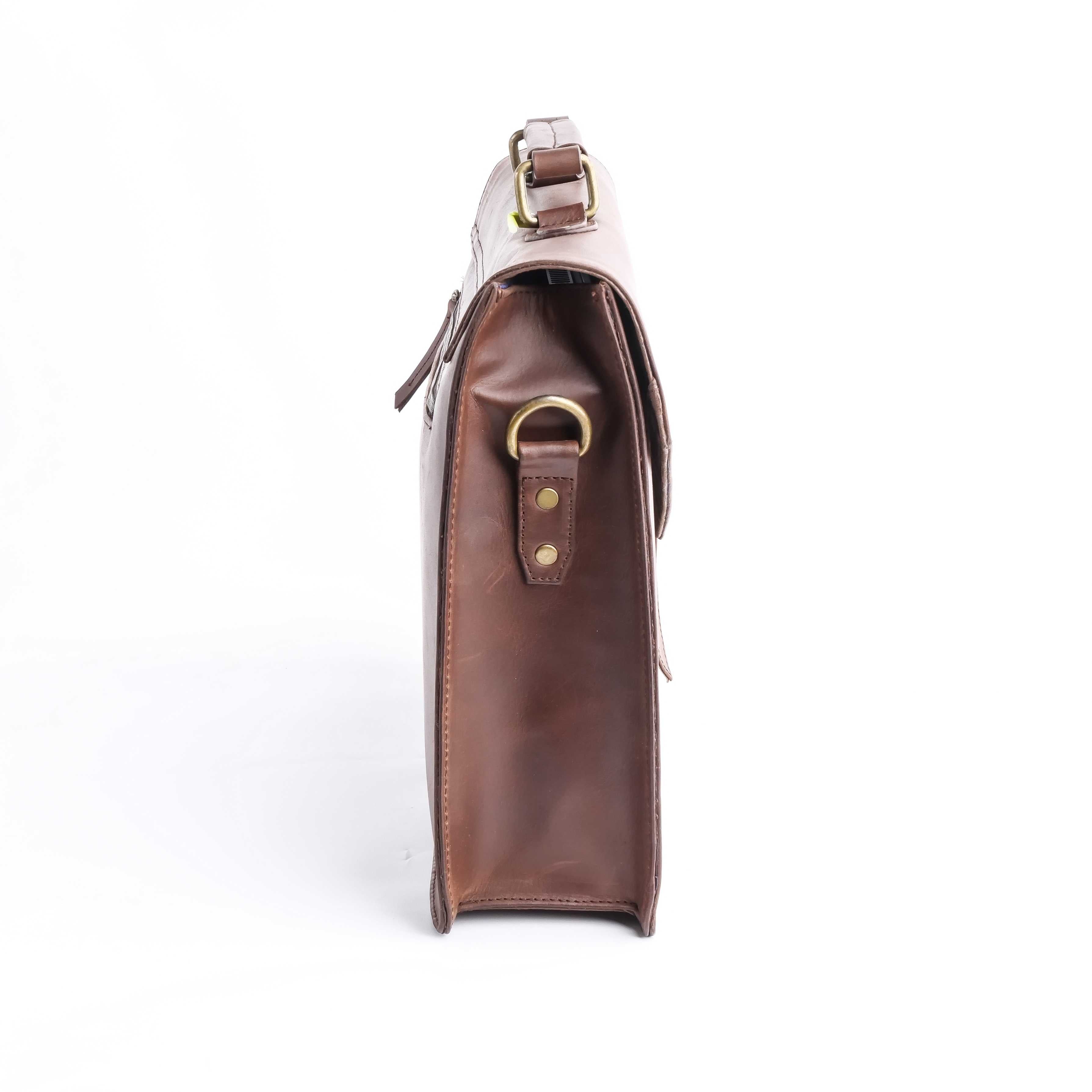 The Corporate Pure Tan Brown Leather Bag