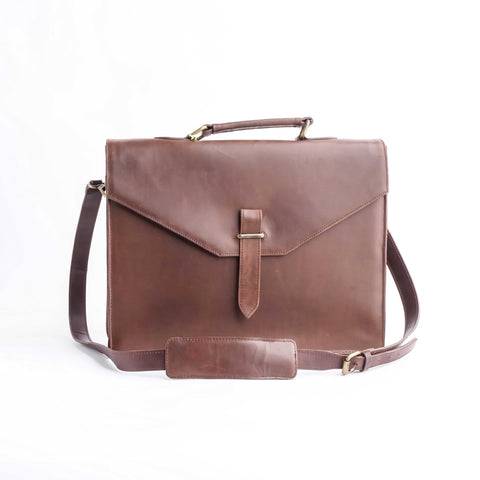 The Corporate Pure Tan Brown Leather Bag