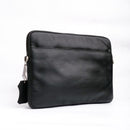 The Folio Sleek Slim Black Leather Laptop Bag