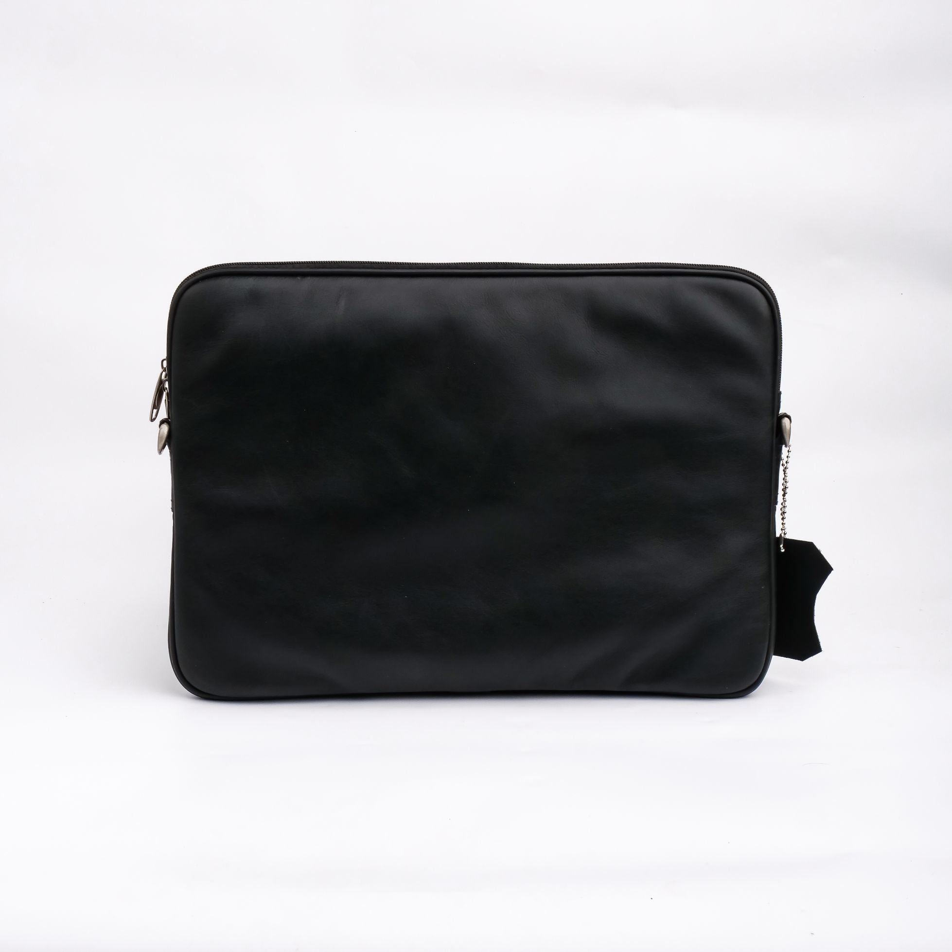 The Folio Sleek Slim Black Leather Laptop Bag