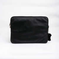 The Folio Sleek Slim Black Leather Laptop Bag
