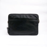 The Folio Sleek Slim Black Leather Laptop Bag