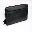 The Folio Sleek Slim Black Leather Laptop Bag