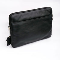 The Folio Sleek Slim Black Leather Laptop Bag