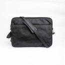 The Folio Sleek Slim Black Leather Laptop Bag