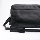 The Folio Sleek Slim Black Leather Laptop Bag