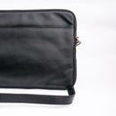 The Folio Sleek Slim Black Leather Laptop Bag