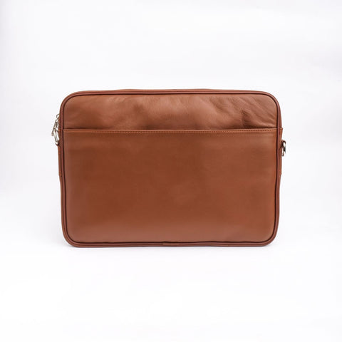 15 5 Inch The Folio Sleek Slim Tan Leather Laptop Bag