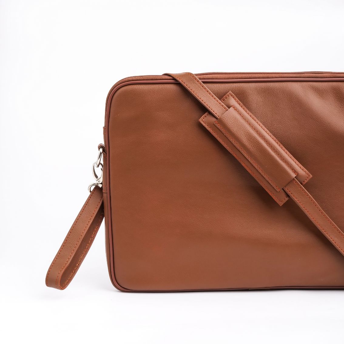 15 5 Inch The Folio Sleek Slim Tan Leather Laptop Bag