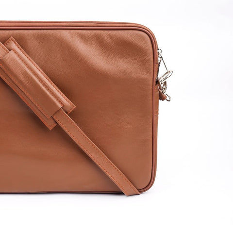 15 5 Inch The Folio Sleek Slim Tan Leather Laptop Bag