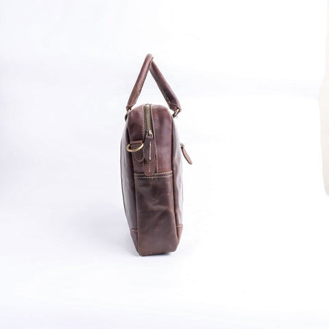 The Maverick Vintage Dark Brown Leather Laptop Bag