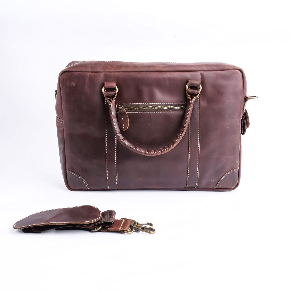 The Maverick Vintage Midnight Brown Leather Laptop Bag