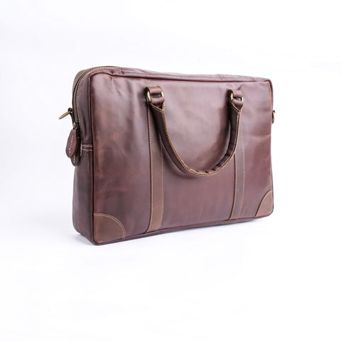 The Maverick Vintage Midnight Brown Leather Laptop Bag