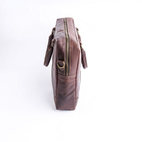 The Maverick Vintage Midnight Brown Leather Laptop Bag