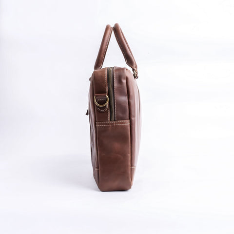 The Maverick Vintage Tan Brown Leather Laptop Bag