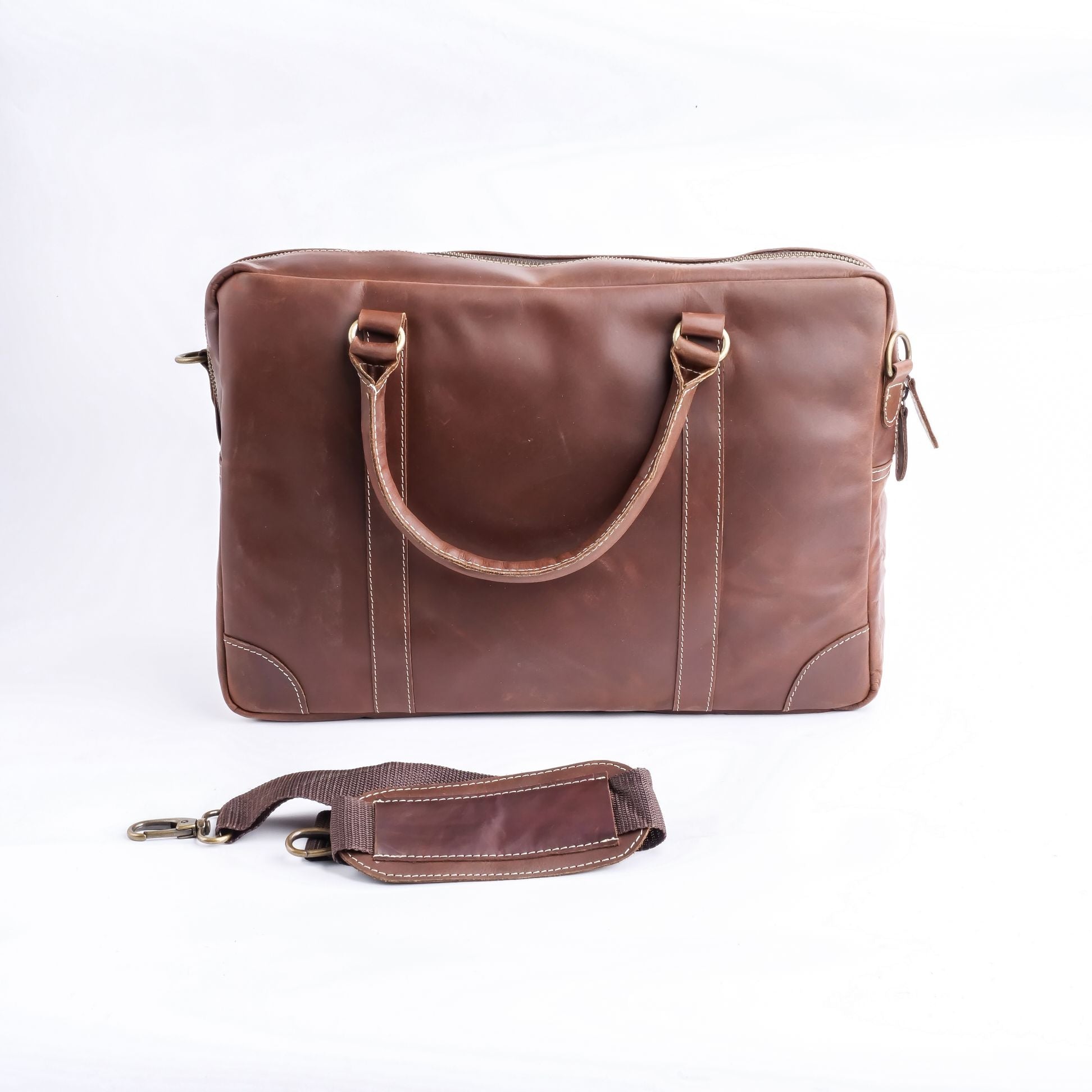 The Maverick Vintage Tan Brown Leather Laptop Bag