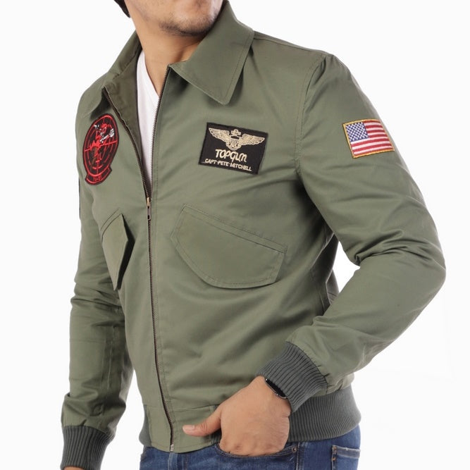 Tom Cruise Top Gun G1 Green Bomber Jacket