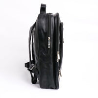Trio Black Leather Backpack