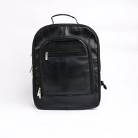 Trio Black Leather Backpack