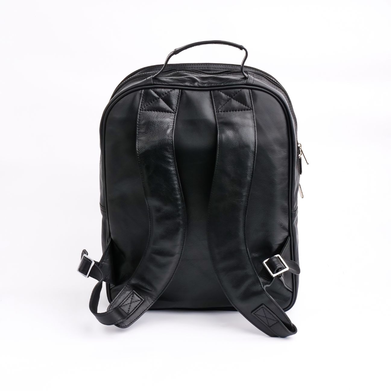 Trio Black Leather Backpack