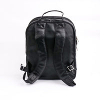 Trio Black Leather Backpack