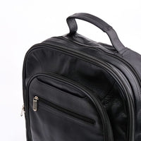Trio Black Leather Backpack