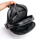 Trio Black Leather Backpack
