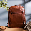Trio Brown Leather Backpack