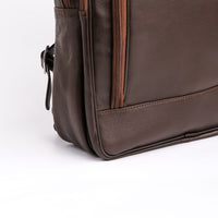 Trio Brown Leather Backpack