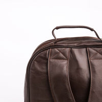 Trio Brown Leather Backpack
