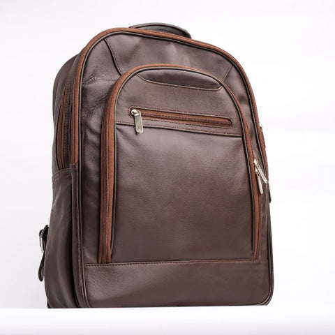 Trio Brown Leather Backpack