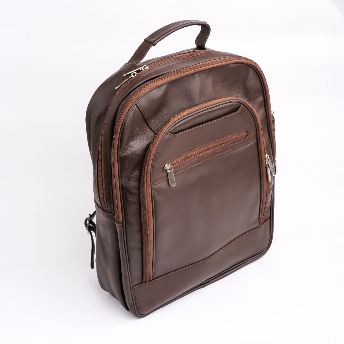 Trio Brown Leather Backpack