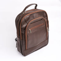 Trio Brown Leather Backpack