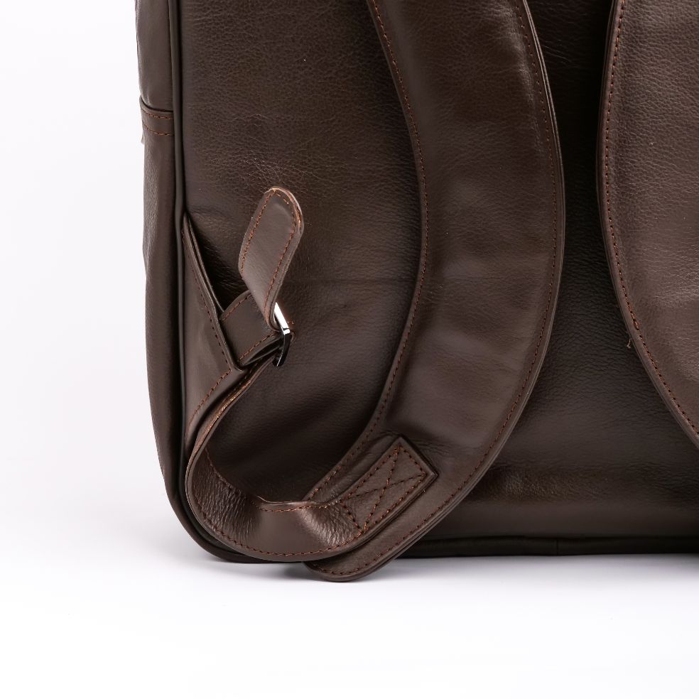 Trio Brown Leather Backpack