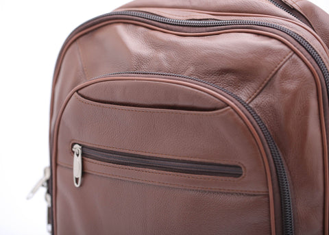 Trio Tan Leather Backpack