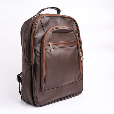 Trio Brown Leather Backpack