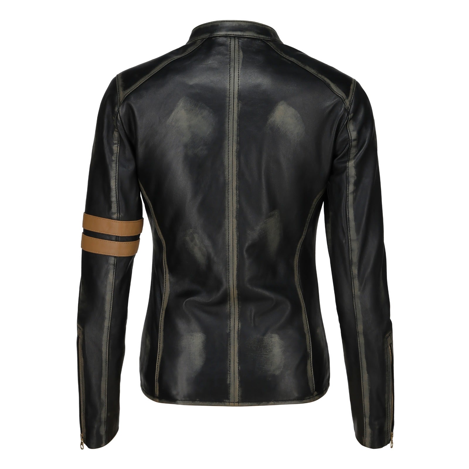 Women's Distressed Café Racer Vintage Leather Jacket