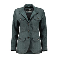 Womens Vintage Light Blue Suede Leather Coat