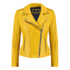 Women's Handwaxed Biker Style Motorcycle Zip-Up Leather Jacket