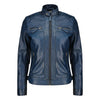 Café Racer Leather Jacket Women - Zip Up Moto Biker Style Casual Fashion Real Lambskin Women's Leather Jacket