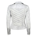 Women's Handwaxed Biker Style Motorcycle Zip-Up Leather Jacket