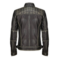Café Racer Leather Jacket Women - Zip Up Moto Biker Style Casual Fashion Real Lambskin Women's Leather Jacket