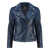 Women's Handwaxed Biker Style Motorcycle Zip-Up Leather Jacket