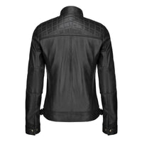 Café Racer Leather Jacket Women - Zip Up Moto Biker Style Casual Fashion Real Lambskin Women's Leather Jacket