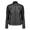 Café Racer Leather Jacket Women - Zip Up Moto Biker Style Casual Fashion Real Lambskin Women's Leather Jacket
