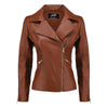 White Asymmetrical Moto Leather Jacket for Women


