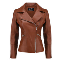 White Asymmetrical Moto Leather Jacket for Women

