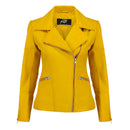 Women's Stylish White Biker Leather Jacket


